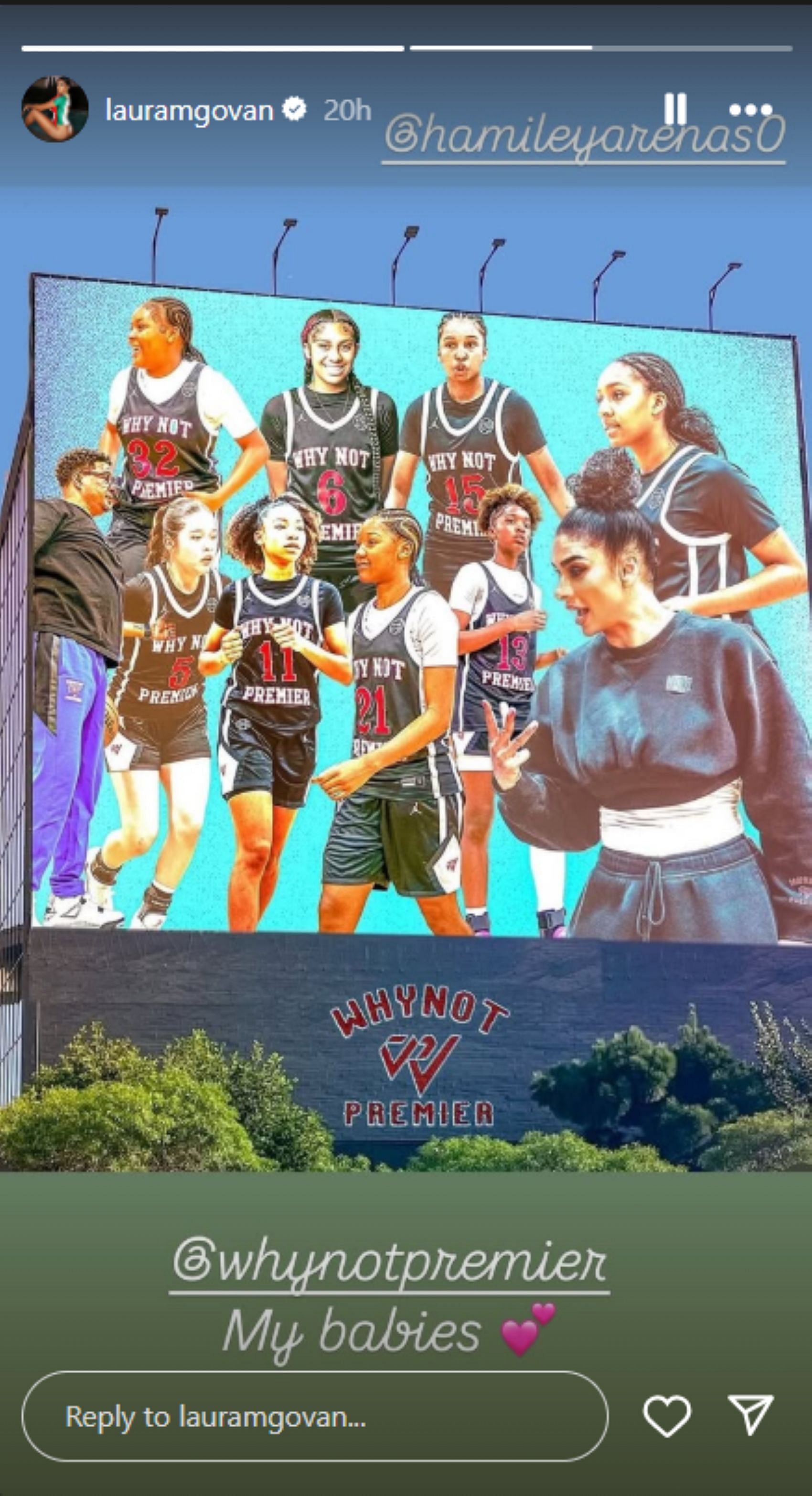 Gilbert Arenas' ex Laura Govan shares 2 words in support of daughter Hamiley Arenas' Nike EYBL team (Image: IG/lauramgovan)